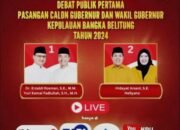 Debat Publik Pertama Calon Gubernur dan Wakil Gubernur Kepulauan Bangka Belitung 2024