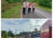 Polsek Pemali Tanggap Laporan Tumpahan Minyak di Jalan Raya Air Duren-Sempan